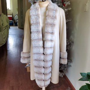 Cream Dream wool faux fur coat